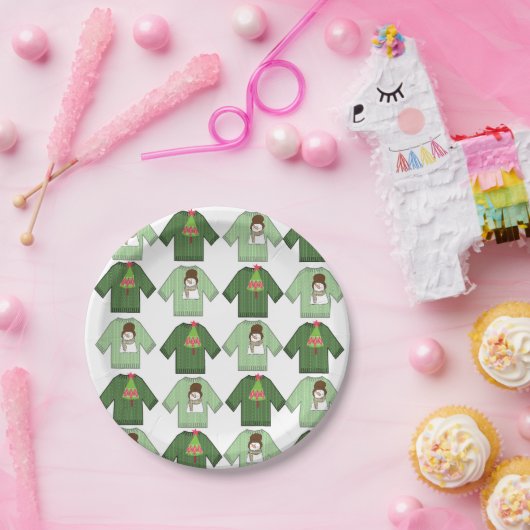 Assiettes En Carton Plaques en papier, affreux pulls de Noël Snowman (Fête)
