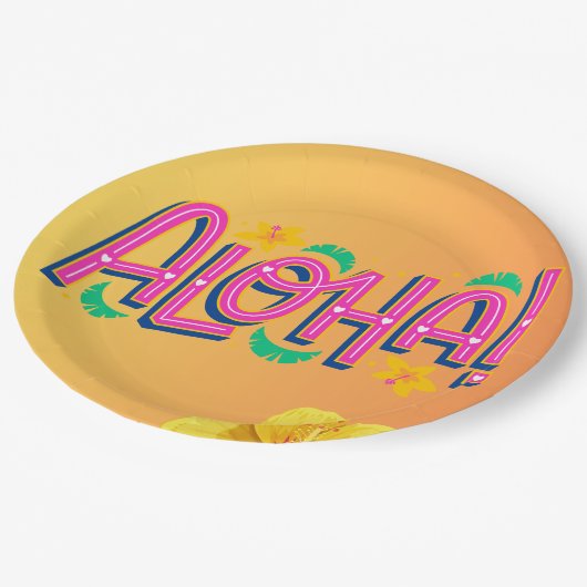 Assiettes En Carton Plaques en papier Aloha (Angle)