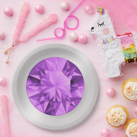 Assiettes En Carton Plaques en papier Améthyste (Fête)