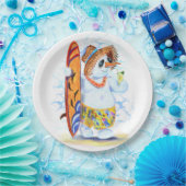 Assiettes En Carton Plaques en papier amusantes Fête d'été Snowman Sur (Fête)