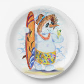 Assiettes En Carton Plaques en papier amusantes Fête d'été Snowman Sur (Devant)