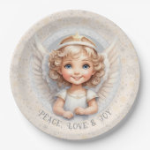 Assiettes En Carton Plaques en papier Angel de Noël (Devant)