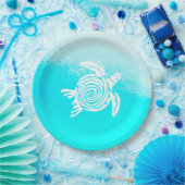 Assiettes En Carton Plaques en papier Aqua Blue Sea Turtle (Fête)