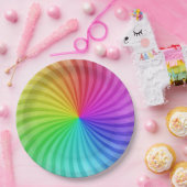 Assiettes En Carton Plaques en papier arc-en-ciel. (Fête)