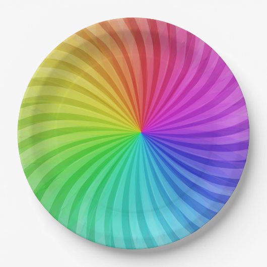 Assiettes En Carton Plaques en papier arc-en-ciel. (Devant)