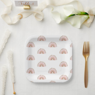 Assiettes En Carton Plaques en papier arc-en-ciel Boho, Plaques en ter