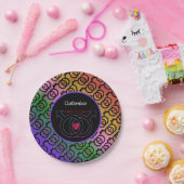 Assiettes En Carton Plaques en papier arc-en-ciel pour mariage gay (Fête)