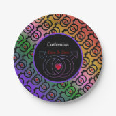 Assiettes En Carton Plaques en papier arc-en-ciel pour mariage gay (Devant)
