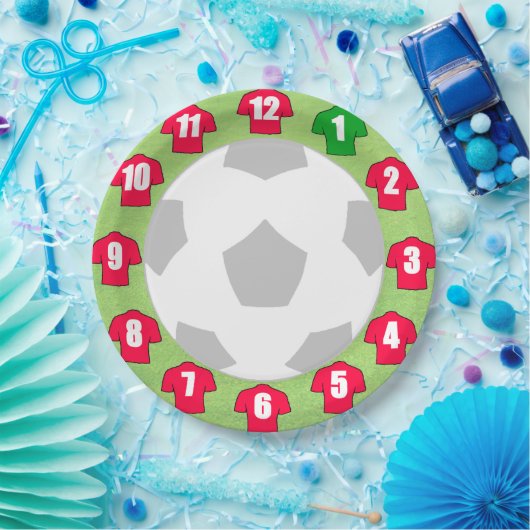 Assiettes En Carton Plaques en papier avec chemises Red Sport (Fête)