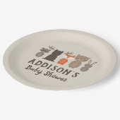 Assiettes En Carton Plaques en papier Baby shower à thème bois (Angle)