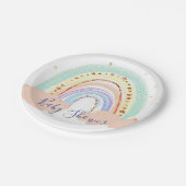 Assiettes En Carton Plaques en papier baby shower arc-en-ciel et étoil (Angle)