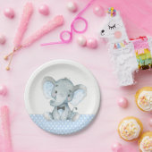 Assiettes En Carton Plaques en papier Baby shower bébé éléphant (Fête)
