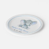 Assiettes En Carton Plaques en papier Baby shower bébé éléphant (Angle)
