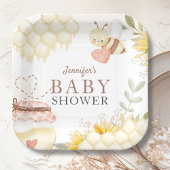 Assiettes En Carton Plaques en papier Baby shower d'abeille