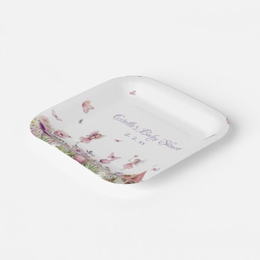 Assiettes En Carton Plaques en papier Baby shower de fée Whimsical (Angulaire)