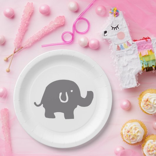 Assiettes En Carton Plaques en papier Baby shower Eléphant mignonnes (Fête)