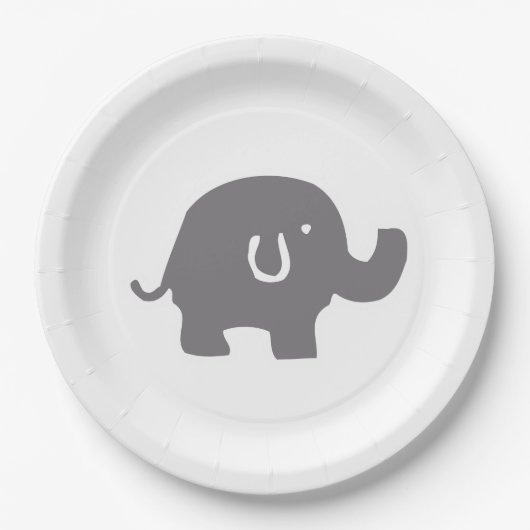 Assiettes En Carton Plaques en papier Baby shower Eléphant mignonnes (Devant)