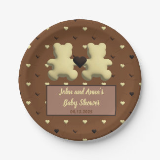 Assiettes En Carton Plaques en papier Baby shower en ours de chocolat