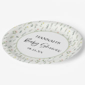 Assiettes En Carton Plaques en papier Baby shower fleur sauvage (Angle)