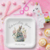 Assiettes En Carton Plaques en papier Baby shower lapin lapin (Fête)
