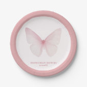 Assiettes En Carton "Plaques en papier Baby shower papillon" (Devant)