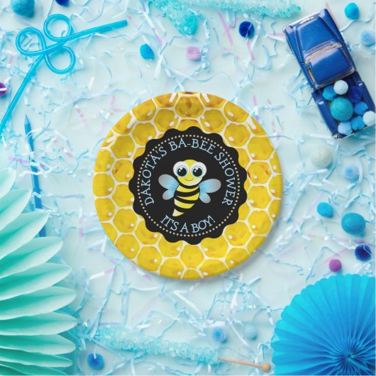 Assiettes En Carton Plaques en papier Baby shower pour abeille de miel (Fête)