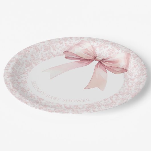 Assiettes En Carton Plaques en papier Baby shower pour fille en toile (Angle)