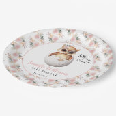 Assiettes En Carton Plaques en papier baby shower pour hibou à couver (Angle)