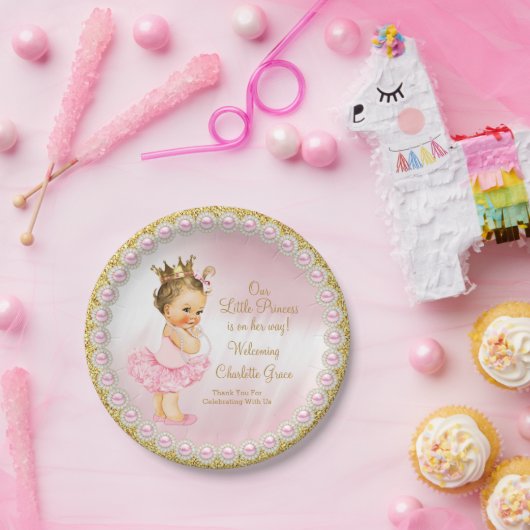 Assiettes En Carton Plaques en papier Baby shower Princess (Fête)