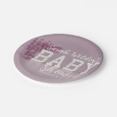 Assiettes En Carton Plaques en papier Baby shower rose fille (Angle)