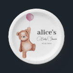 Assiettes En Carton Plaques en papier Baby shower rose Teddy Bear<br><div class="desc">Baby shower rose Teddy Bear</div>