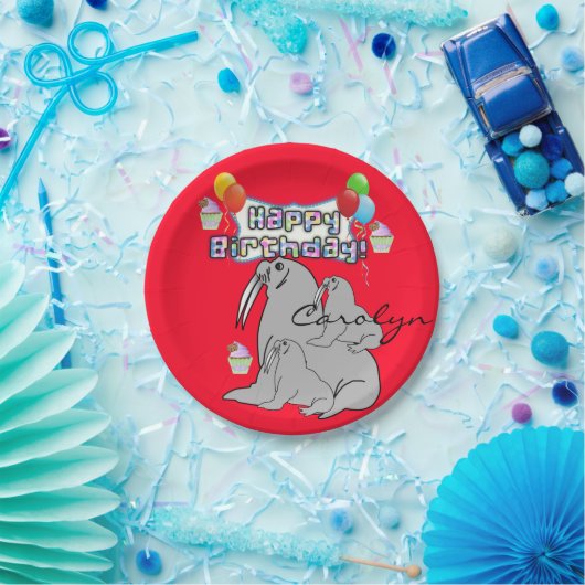 Assiettes En Carton Plaques en papier, Ballons de phoque d'anniversair (Fête)