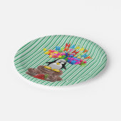 Assiettes En Carton Plaques en papier, Bande de pingouin d'anniversair (Angle)