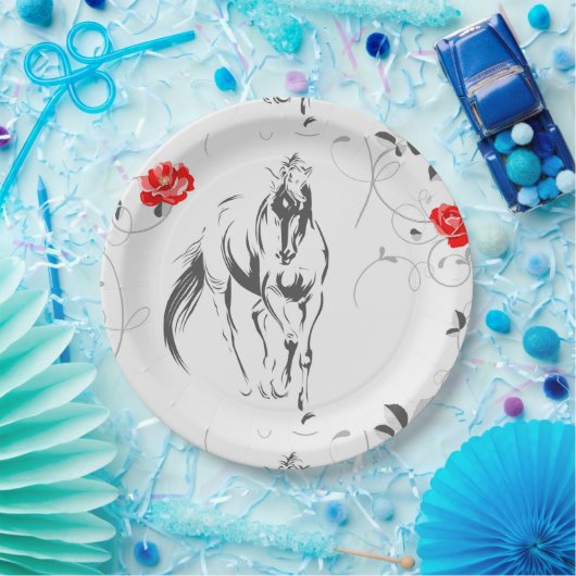 Assiettes En Carton Plaques en papier baroque Horse (Fête)