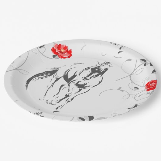 Assiettes En Carton Plaques en papier baroque Horse (Angle)