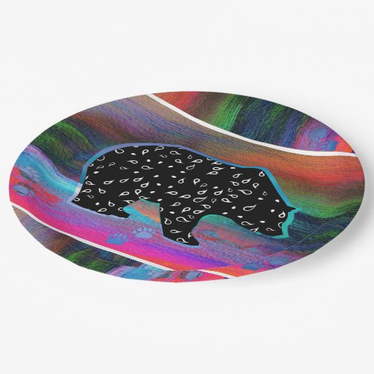 Assiettes En Carton Plaques en papier Black Bear Spirit (Angle)