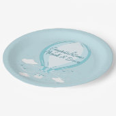 Assiettes En Carton Plaques en papier bleu Baby shower à air chaud (Angle)