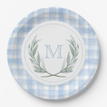Plaques en papier bleu En vichy Laurel Crest