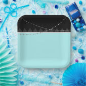 Assiettes En Carton Plaques en papier bleu et noir (Fête)