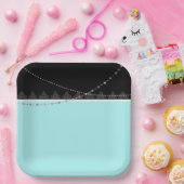 Assiettes En Carton Plaques en papier bleu et noir (Fête)