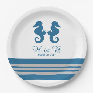 Assiettes En Carton Plaques en papier bleu gris marine