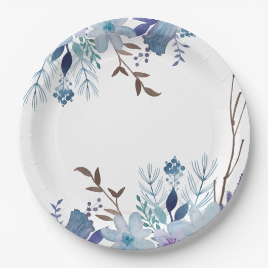 Assiettes En Carton Plaques en papier - Blues d'été (Devant)