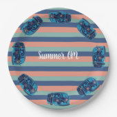 Assiettes En Carton Plaques en papier Boho Van Summer (Devant)