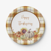 Assiettes En Carton Plaques en papier bon thanksgiving et citrouilles (Devant)