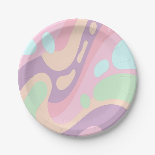 Assiettes En Carton Plaques en papier Bonne couleur Pastel (Devant)