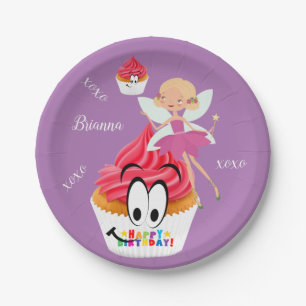Assiettes En Carton Plaques en papier, Bonne fête de la fée de Cupcake