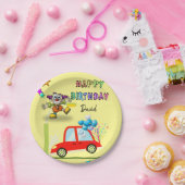 Assiettes En Carton Plaques en papier, Bonne voiture clown d'anniversa (Fête)