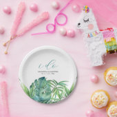 Assiettes En Carton Plaques en papier Botanique Tropical Green (Fête)