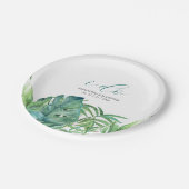 Assiettes En Carton Plaques en papier Botanique Tropical Green (Angle)
