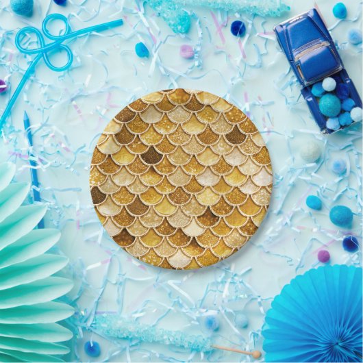 Assiettes En Carton Plaques en papier brillantes Parties scintillant o (Fête)